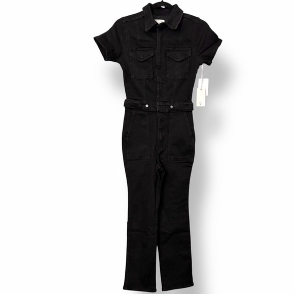 Good American Fit For Success Denim Jumpsuit Utility Chic Black Onyx Small - Picture 7 of 12